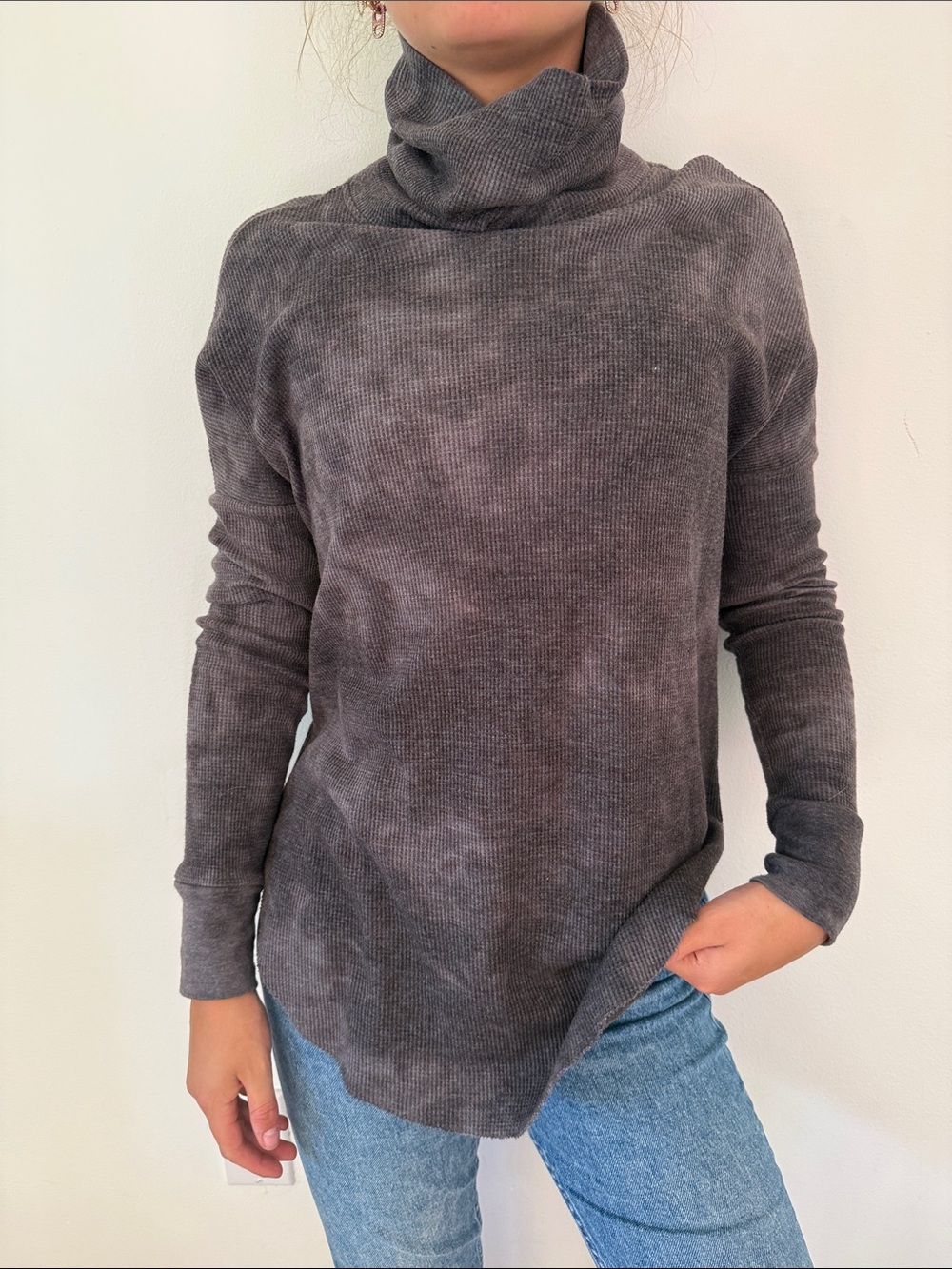 Micheal Stars XS Women's Gray Turtleneck Ribbed Sweater